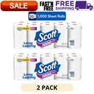 (2 Pack) Scott 1000 Toilet Paper 20 Rolls Sheets Each Septic Safe. Fixed Price $37.98.