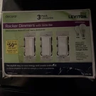 Leviton Decora 600W SINGLE-POLE/3-WAY Universal Rocker Slide Dimmer White 3-PACK. Fixed Price $30.00.