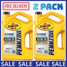 Pennzoil Platinum Full Synthetic 5W-30 Motor Oil, Quart (2 Pack). Fixed Price $46.74.