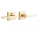Signature Hardware Mabry Privacy Set - Lever Handles Satin Brass. Fixed Price $31.85.