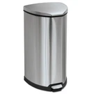 Safco Step-on Waste Receptacle Triangular Stainless Steel 10 Gal Chrome/black. Fixed Price $265.45.