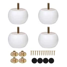 2 Inches White Bun Feet For Furniture Solid Wood Round Replacement Legs Set O.... Fixed Price $31.67.