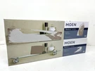 2PK Moen Banbury 5-4/25 In.l X3 In.h X22-3/4IN. Clear Glass Shelf Brushed Nickel. Fixed Price $59.99.