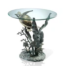 Sea Turtle End Table Aluminum Glass Home Decorative Collectible. Fixed Price $656.00.