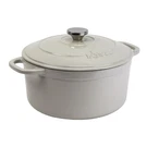 Lodge Cast Iron 5.5QT Oyster White Enameled Dutch Oven. Fixed Price $42.32.