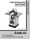 Delta 43-460 43-459 2-SPEED Heavy Duty Wood Shaper Instruction Manual. Fixed Price $20.24.