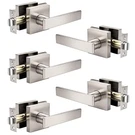 Knobonly 5 Pack Square Passage Door Levers Interior Satin Nickel Handles. Fixed Price $114.81.