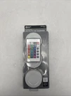 Commercial Electric Led Rgbw Puck Light 3 Pack Color Changing Remote New. Fixed Price $29.99.