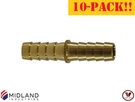 10 Pack New! Midland Metals 32080 Brass Hose Mender Splicer 3/8"BARBX1/4"BARB. Fixed Price $89.83.