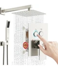 Sr Sun Rise Luxury Shower System 10 Rain Head Handheld Diverter Brushed Nic Set. Fixed Price $84.99.