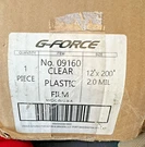 G-force Mil Clear Plastic Film 12' X 200' (09160). Fixed Price $59.95.
