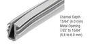 Crl Glazing Vinyl 15/64" Channel Depth 7/32" To Metal Opening - 100' Rol. Fixed Price $66.35.