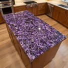Custom Amethyst Kitchen Island Countertop Real Semi-precious Purple Crystal. Fixed Price $523.83.