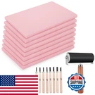 Fviexe 8PCS 4X6 Inch Linoleum Carving Blocks For Printmaking Rubber Linocut. Fixed Price $34.47.