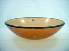Decolav 1000T-AM 17" Frosted Amber Tempered Glass Bathroom Vessel Sink Bowl. Fixed Price $97.23.