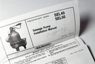Wayne Brand Sewage Pump Instruction Manual SEL40 SEL50 Parts List Plus Ephemera. Fixed Price $20.00.
