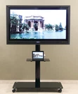 Transdeco Glass Tv Stand W/ Mount Wheels For 35-75 Inch Lcd Mobil Cart New. Fixed Price $299.97.
