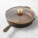 Smithey Seasoned Cast Iron Classic Skillet With Lid. Fixed Price $149.99.