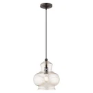 Livex Art Glass Light 9" Mini Pendant, English Bronze 41222-92. Fixed Price $179.98.