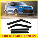 Black Smoke Tinted Window Visors Deflectors Rain Guards For Kia Soul 2020-2025. Fixed Price $54.94.