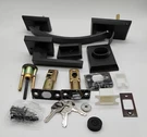 Heavy Duty Matte Black Front Door Handle Set With Deadbolt Lever For Office. Fixed Price $44.99.