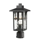 Outdoor Post Light Fixtures, Hwh Lamp Medium *1 Water Ripple Glass Black. Fixed Price $70.39.