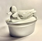 Apilco France White Porcelain Duck Casserole Baking Dish 8.75 X 6.625 Pristine. Fixed Price $85.00.