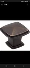 Milan 1-3/16" Length Square Knob, Brushed Oil Rubbed Bronze. Fixed Price $5.00.