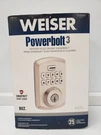 (86668-6) Weiser Powerbolt 3 Keypad Electronic Deadbolt. Fixed Price $52.97.