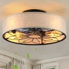 Bohemian Flush Mount Ceiling Fan With Light & Remote - 20" Bladeless Design. Fixed Price $266.99.