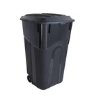 Hyper Tough 32 Gallon Wheeled Heavy Duty Plastic Garbage Can, Attached Lid, Blac. Fixed Price $23.73.