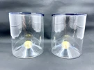 Set Of 2 Abigails Golden Globe Double Old-fashioned Drinking Glasses Blue Trim. Fixed Price $42.00.
