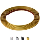 Jsiwoth 9.8 Peel And Stick Wall Molding Trim, D-shape Ft, Matte Gold. Fixed Price $11.02.