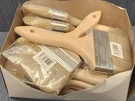 Lot Of 12 X Magnolia White China Bristle, Double Thick, 4" Brush, Indonesia. Fixed Price $40.99.
