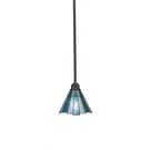 Toltec Blacksmith Light Stem Mini Pendant, Sea Ice Tiffany Glass 1761-9325. Fixed Price $220.00.