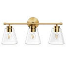 Hamilyeah Gold Bathroom Vanity Fixtures Over Mirror, 3 Lights. Fixed Price $106.18.