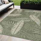 Homeroots 552513 Ivory & Green Palm Leaf Indoor Outdoor Rectangle Area Rug .... Fixed Price $106.87.