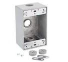 Commercial ELECTRIC1-GANG Metallic Weatherproof Box With 1/2 In. Holes, 4 Pack. Fixed Price $15.40.