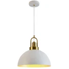 Vintage Industrial Pendant Light - 13.58'' Rustic White And Gold Farmhouse Do.... Fixed Price $130.99.