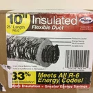 Master Flow 10 In. 25 Ft. Insulated Flexible Duct R6 Silver Jacket New. Fixed Price $74.99.