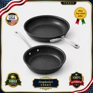All-clad Pro Nonstick Fry Pan Set Of 2 Hard-anodized Induction Safe 8" & 10". Fixed Price $59.99.