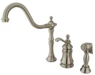 Kingston Brass KS7808TPLBS Single-handle Widespread Kitchen Faucet W/brs Sprayer. Fixed Price $355.58.