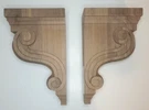 Two Ekena Millwork Boston Traditional Scroll Solid Wood Corbel Unfinished Walnut. Fixed Price $119.99.