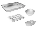 Oster High-quality Aluminum Bakeware 4 Pcs Tray Cake Muffin Loaf Set. Fixed Price $54.95.