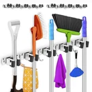 2 Pack Broom Holder Wall Mount 5 Racks 4 Hooks Stainless Steel Mop Hold.... Fixed Price $29.45.