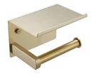 Bwe Wall Mounted Stainless Steel Toilet Paper Holder W/phone Shelf-brushed Gold. Fixed Price $22.39.