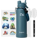 Swigina 2-IN-1 Lid Insulated Water Bottle With Silicone 40 Ounces, Cyan. Fixed Price $31.90.
