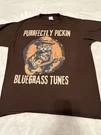 Bluegrass Music Cat Playing Guitar Funny T-shirt Size Xl Brown. Fixed Price $7.99.