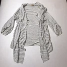 Cha Vente White Gray Stripe Draped Open Front Shrug Size Small A313. Fixed Price $12.00.