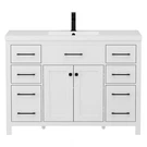 48" Freestanding Single Sink Bathroom Vanity With Resin Top, Faucet. Fixed Price $329.99.